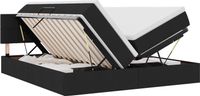 vidaXL Opslag bed met matras met opslag Zwart 200 x 200 cm Nep Leer