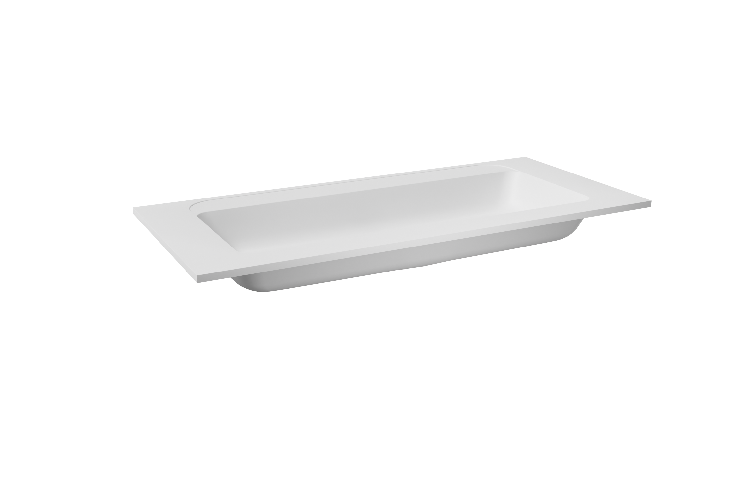 Balmani Tablo Strada enkele wastafel voor 2 kraangaten mat witte Top Solid 120 x 55,5 cm