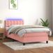 Maison Exclusive - Lit boxspring avec matelas et éclairage LED, rose, 90x200 cm, velours