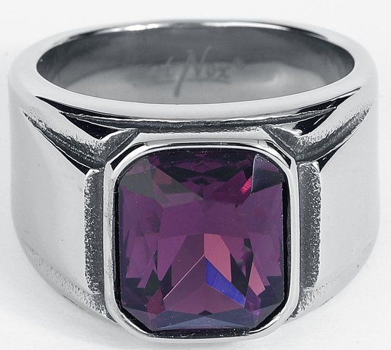 etNox hard and heavy etnox Simply Purple Unisex Ring - zilverkleurig