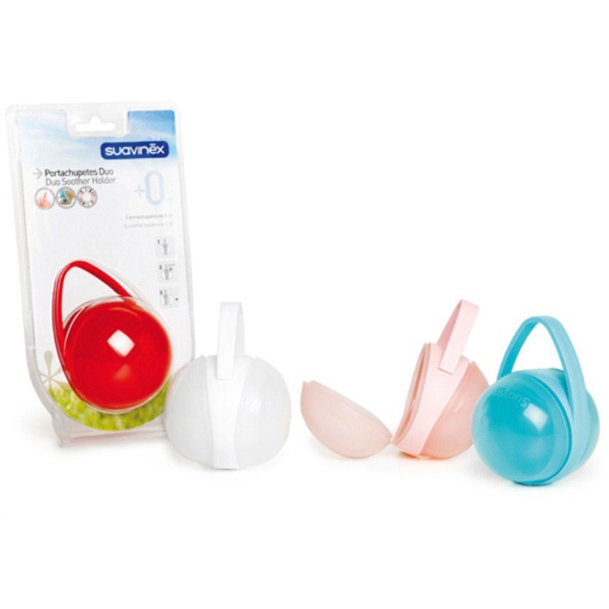 Suavinex Speenhouder dubbel - Blauw - 2 Spenen - Kunststof