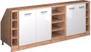 Vicco Rion Set van kasten voor schuine wand – 210 cm Set van 5 kastrompen 60 cm diepte Wit Hoogglans