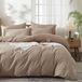 Ibenzoa® Ensemble de literie, 135 x 200 cm + 80 x 80 cm, mélange coton-lin
