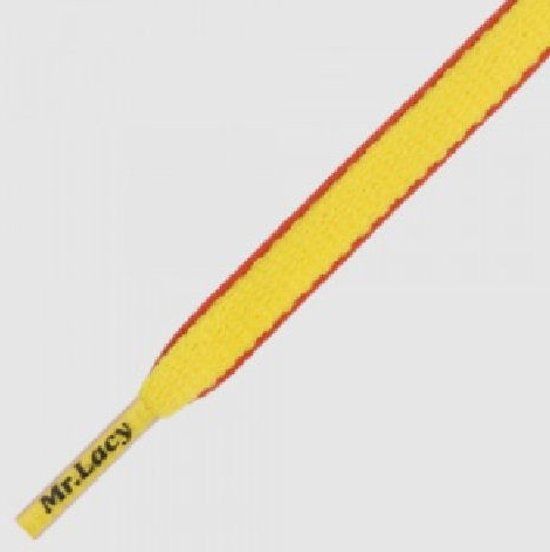 Mr.Lacy 8 mm x 130 cm Ovaal Geel Rood - Slimmies Two Tone veters