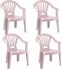 Trendoz Chaise d'enfant - 4x - plastique - rose - 35 x 28 x 50 cm