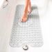 edihome, Antislip badmat, 53 x 53 cm, douchemat, bubbels met zuignap, BPA-vrij, antibacterieel, schimmelbestendig, machinewasbaar, gezinsveiligheid (Transparant, 100x40 cm)