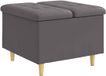 vidaXL - Ottoman - met - opslag - Grijs - 60 - x - 60 - x - 45 - cm - Kunstleer