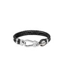BOSS Sieraden Heren ARES PRIME Collection Armband met zwart leer en roestvrij stalen sluiting - 1580699M