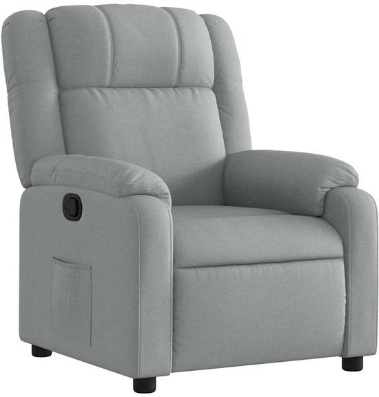 vidaXL Fauteuil verstelbaar stof lichtgrijs
