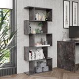 Boekenkasten RICOO Boekenkast 160 x 70 x 25 cm Betonlook Grijs WM073-BG
