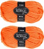 Merkloos / Sans marque Orange Maxi Acrylic Yarn for Knitting/Crocheting - 5 x 35m Balls