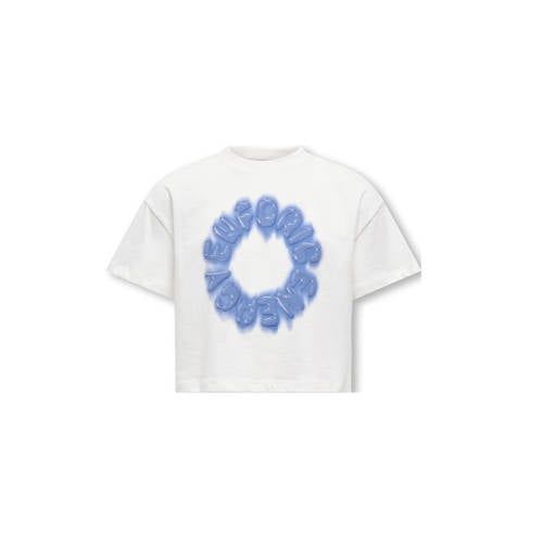 ONLY KIDS ONLY GIRL T-shirt wit/blauw