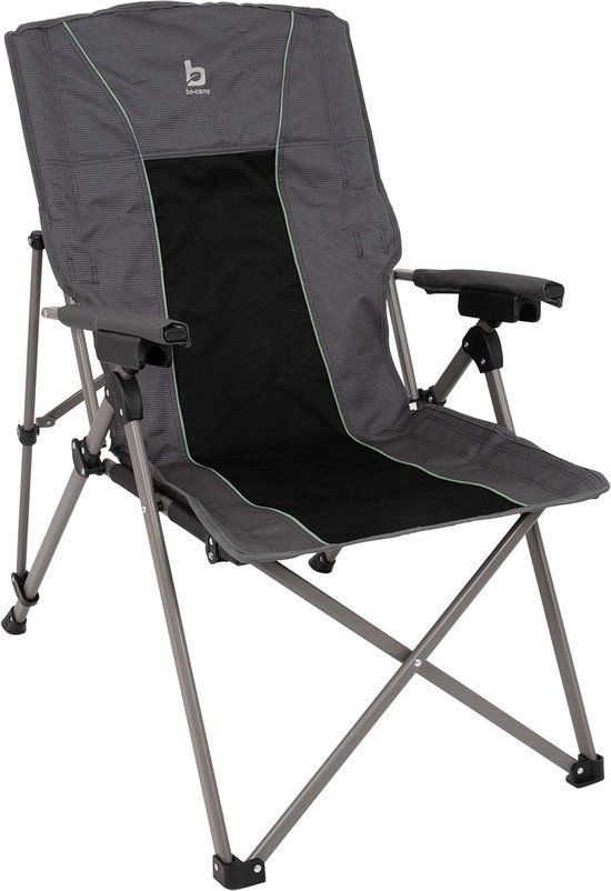 Bo-Camp Vouwstoel - Deluxe King Plus - 4-standen - Antraciet