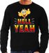 Bellatio Decorations Funny emoticon sweater Hell yeah zwart voor heren - Fun / cadeau trui XL
