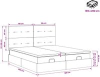vidaXL Ottoman Bed with Mattress and Headboard, 2-piece, Black Fabric