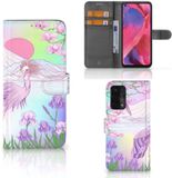 OPPO A54 5G | A74 5G | A93 5G | Étui de téléphone | Avec porte-cartes | Oiseau