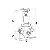 Riegler Drukregelaar DRV 250, lagedrukuitvoering, niet terugstuurbaar, incl. manometer, G 3/8, regelbereik 0,2-2 bar, PE max. 25 bar.