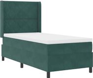 vidaXL Boxspringbed met hoofdeinde, donkergroen, 100 x 200 cm, fluweel