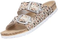 Rieker dames muiltjes beige/leopard