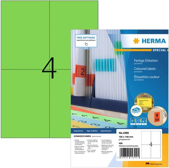 Herma Etiketten 4399 Groen A6 105x148mm 400 stuks