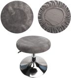 Famanu – Ronde krukhoezen van luxe fluweel, elastisch en rekbaar, diameter 30-40 cm, wasbaar en stofdicht in grijs