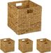 Merkloos Relaxdays Opbergmand Waterhyacint - Set van 4 - 30x30x30 cm