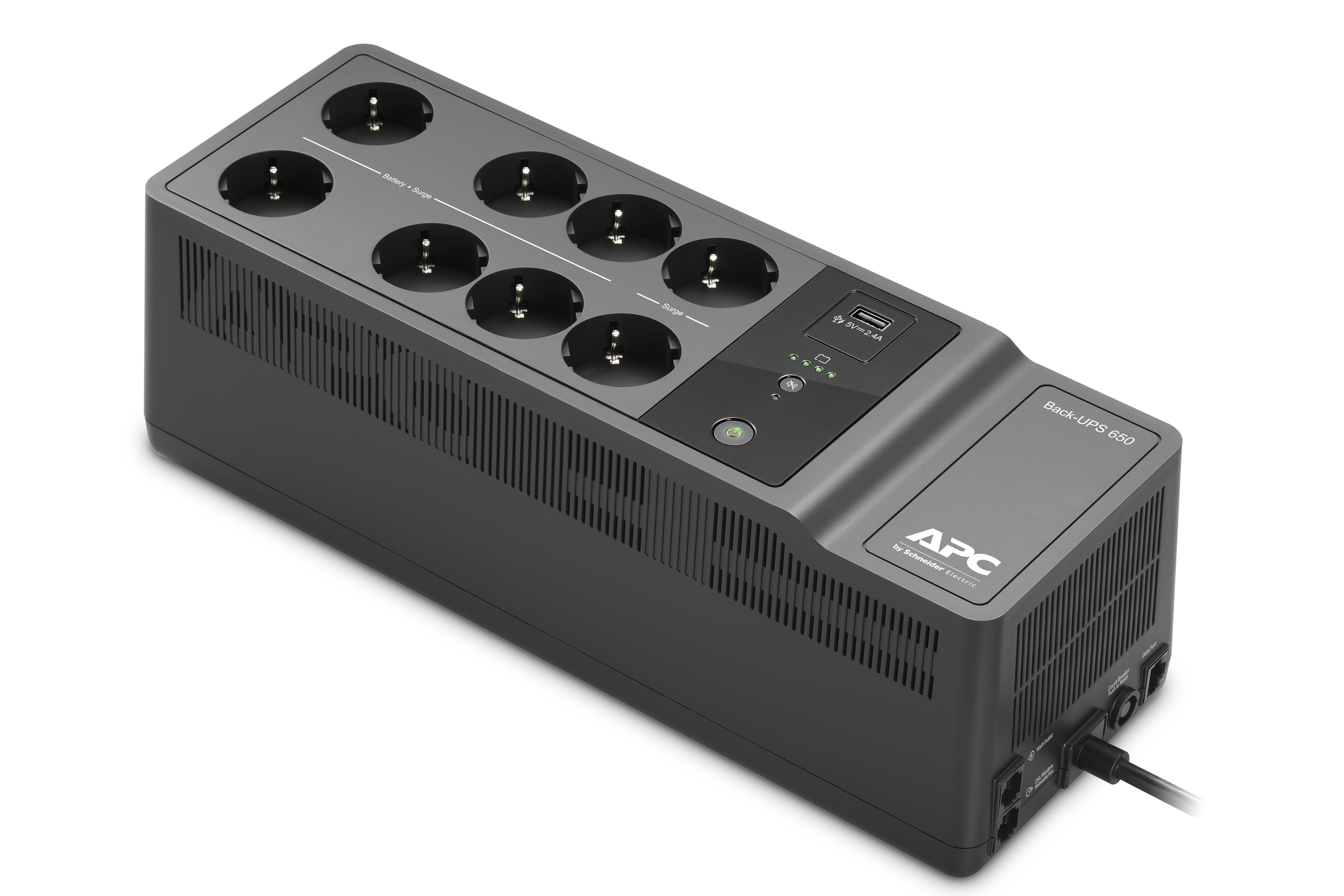 APC   Back-UPS BE650G2-GR - Noodstroomvoeding 8x stopcontact, 650VA, 1 USB oplader, 1 USB datapoort