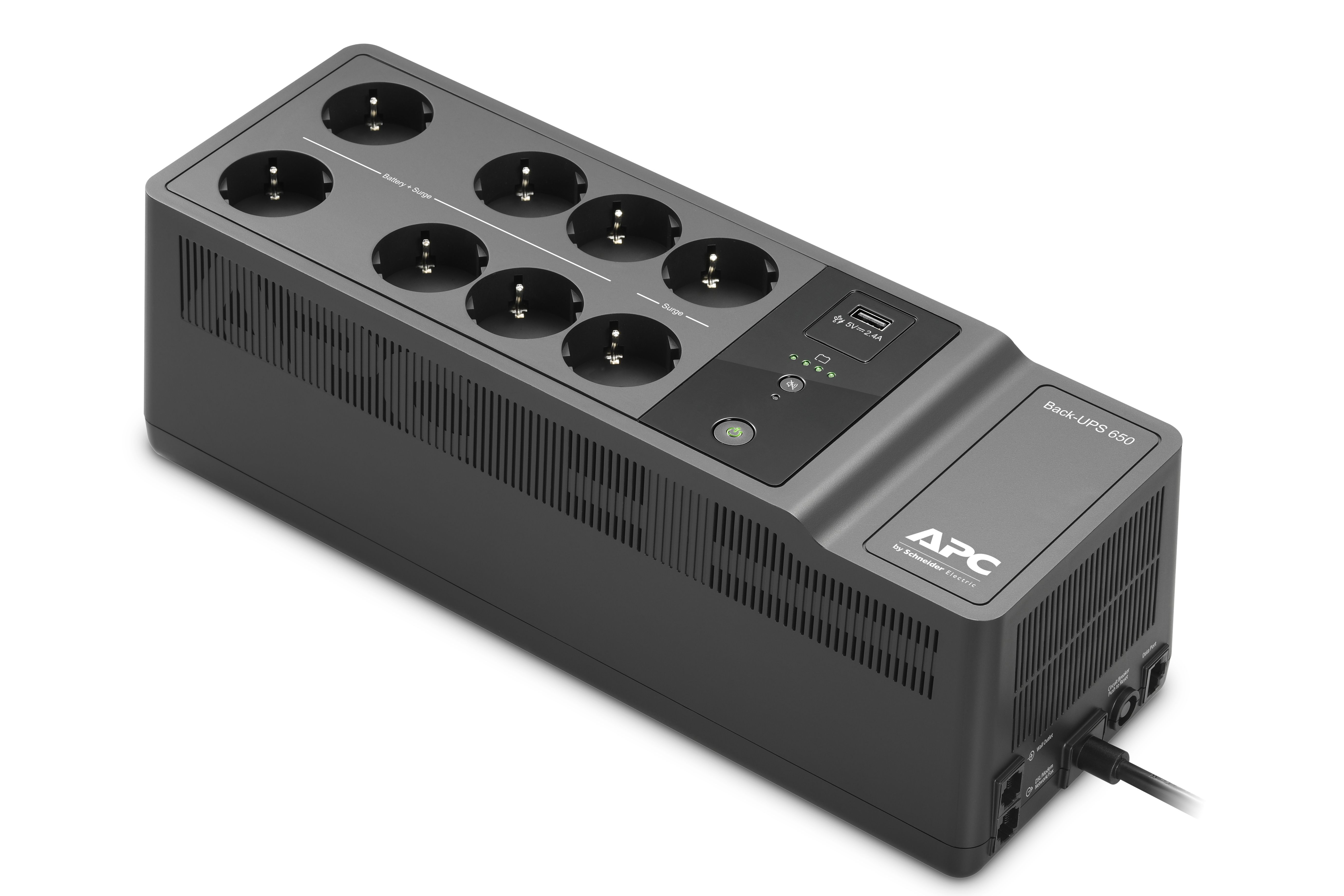 APC Back-UPS BE650G2-GR - 650VA UPS - 8x Outlets - Type F - Black