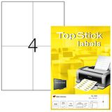 TopStick 8409 universele etiketten A4, set van 32 (105 x 148 mm, 800 velle, papier, mat) zelfklevend, bedrukbaar, permanente klevende adresstickers, 3.200 etiket voor printer, wit
