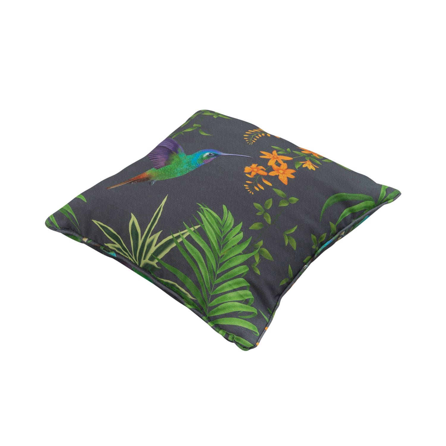 Madison Sierkussen 50x50 Piping Celeste grey - Katoen - 8713229371470