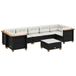 vidaXL 8-delige Loungeset met kussens, polyrattan, zwart
