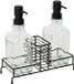 5Five Zeepdispenser - glas/staal - zwart/transparant - H23 x B23 cm