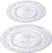 Plastic Forte assiettes - set de 8 pièces - assiettes à dessert/petit-déjeuner et assiettes plates - 18 et 25 cm - Transparent