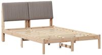 vidaXL Bedframe met hoofdeinde Bruin 135 x 190 cm Massief grenenhout