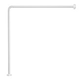 Gedy Wit, frame voor hoekgordijn, afmetingen: 80 x 80 cm, buislengtes kunnen op maat worden gesneden, geschikt voor gordijnen met een breedte van 180 cm tot 240 cm, douchestang van staal, design R&E