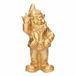 Stoobz design Tuinkabouter met middelvinger - Polystone - 30 cm - goud - buiten decoratie