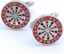 EdelManchet Manchetknopen - Dartbord Darten Dartsport Rood Zwart