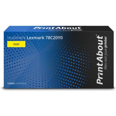 PrintAbout Huismerk 78C20Y0 Toner Cartridge - Yellow - Compatible with Lexmark Printers