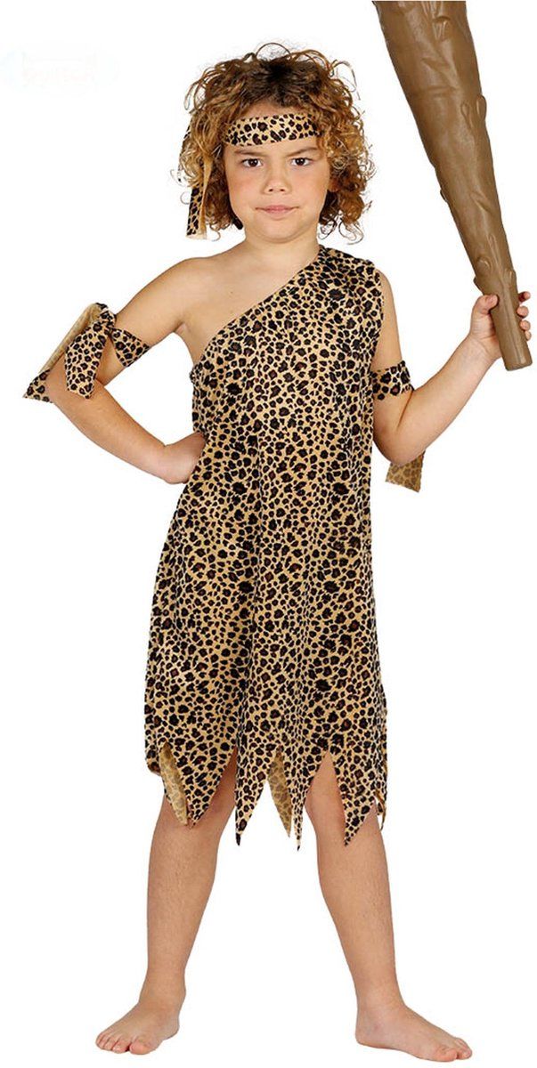 Guirca Fiestas Primitief Caveman Costume - Kids - Brown - Polyester - EAN: 8434077787151