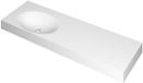 Wastafel INK Smooth Wastafel Polystone Links Zonder Kraangat - 1400x450x90 mm - Mat Wit