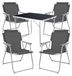 Mojawo 5-delige camping set: tuinstel bestaande uit een campingtabel en 4 campingstoelen (klapstoelen)
