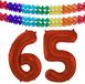 Folat Ballon de fête 65 ans - Rouge - 86 cm