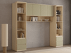 THEODORA Pont de lit 160 cm chêne lindberg/vert eucalyptus ouvert