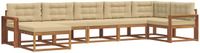 vidaXL Acacia Hout Hoek Loungeset 7-zits Natuurlijk en Beige