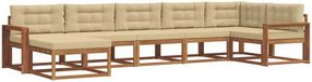 vidaXL Acacia Hout Hoek Loungeset 7-zits Natuurlijk en Beige