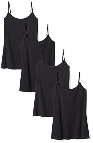 Amazon Essentials Women's Slim-Fit T-Shirt, 4-Pack - Black - L