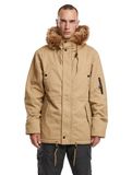 Brandit Tussenparka 'Fish Tail' chocoladebruin / lichtbruin / zwart