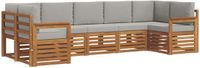 vidaXL Hoek loungeset 7-delig Acaciahout Naturel et gris clair