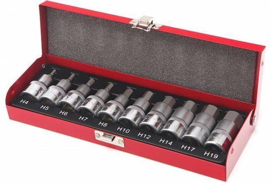 HBM 10 Delige Profi 1/2" INBUS Doppenset