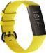 By Qubix - Compatible Fitbit bandje - siliconen diamant patroon - Maat: Small - Geel